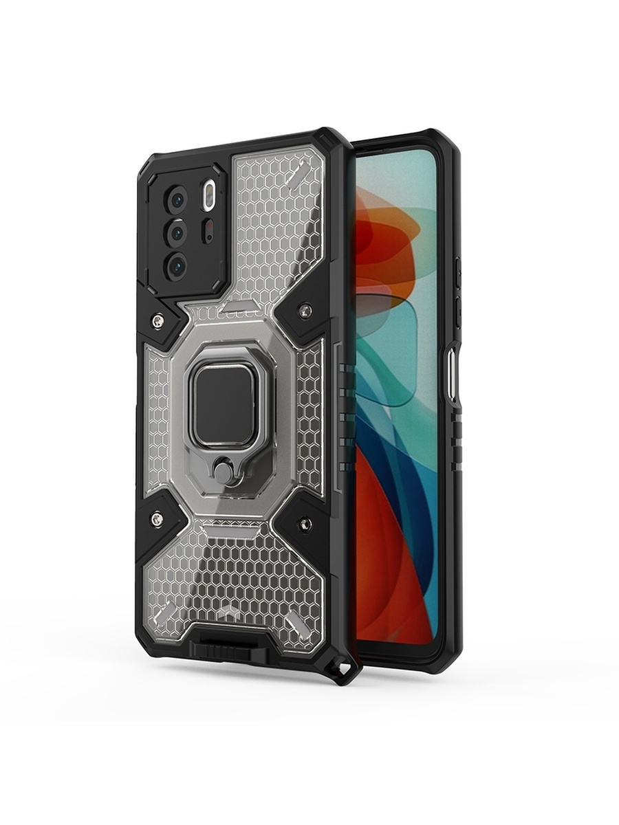 

Противоударный чехол с Innovation Case с защитой камеры для Xiaomi Poco X3 GT, Серебристый;черный