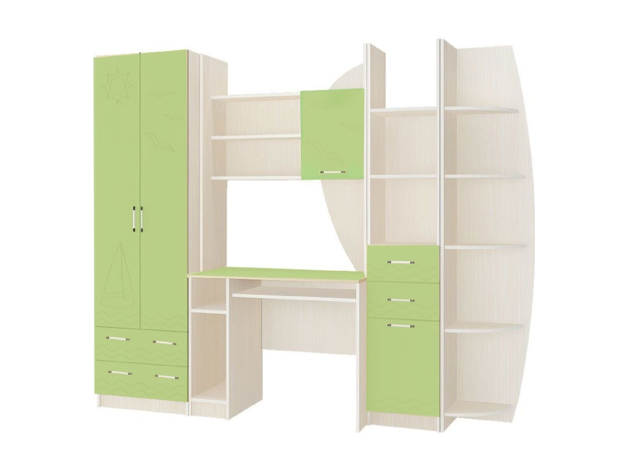 

Юниор-2 Стенка, матовый (Салатовый, Дуб белёный)