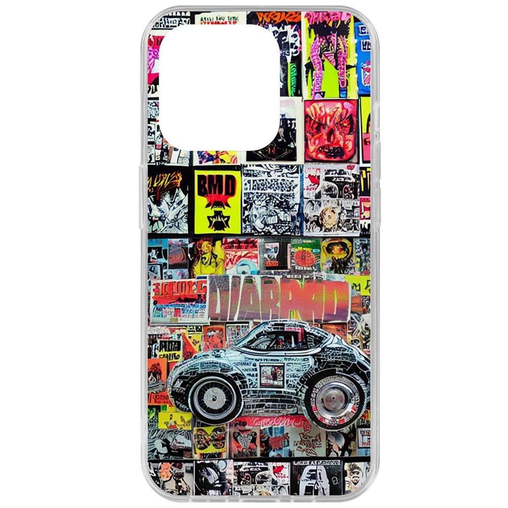 

Чехол-накладка Krutoff Clear Case Автопамфлет для iPhone 15 Pro, Прозрачный