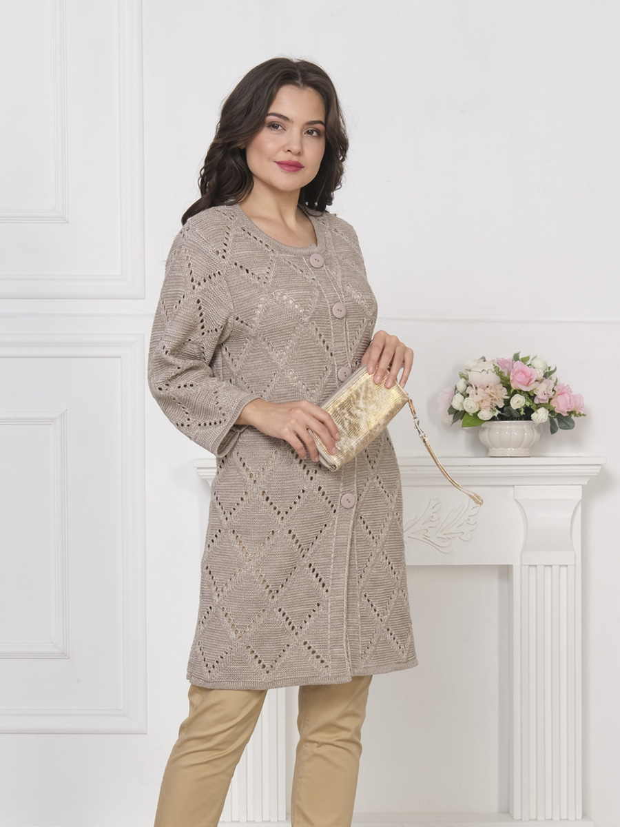 

Кардиган женский Злата Стиль 35909 бежевый 58 RU, 35909