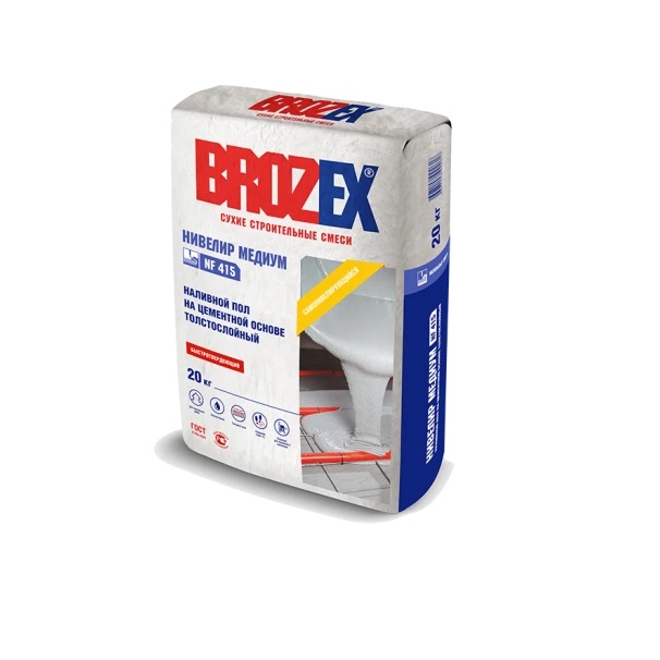 

Пол наливной Brozex NF-415 Нивелир МЕДИУМ толстослойный 5-60мм 20 кг *1/56
