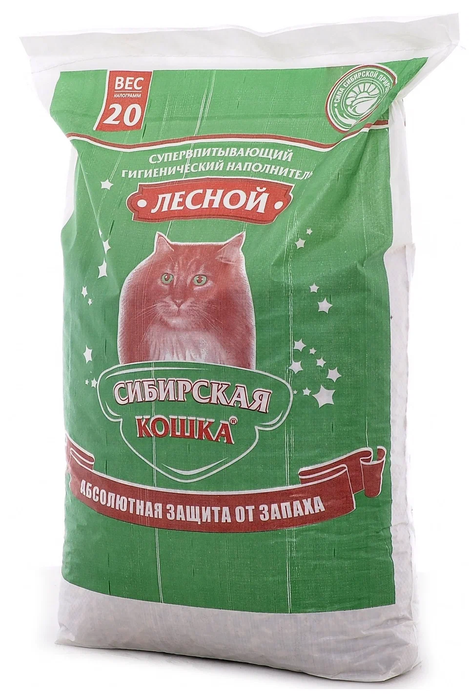 Наполнитель для туалета кошек Сибирская кошка древесный 2 шт по 20 кг