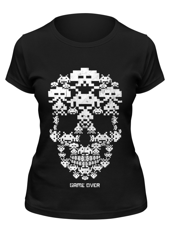 

Футболка женская Printio Game over черная L, Черный, Game over