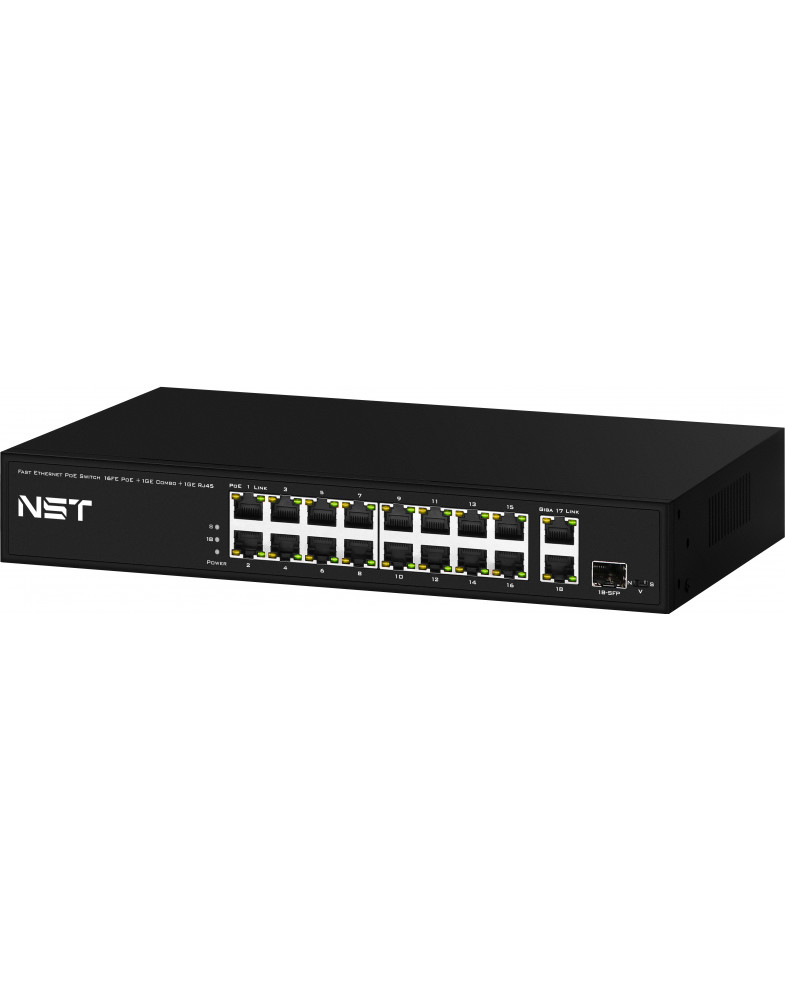 

Коммутатор New System Technologies NS-SW-16F3G-P черный
