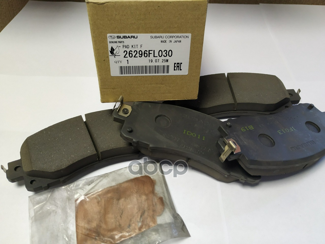 

Колодки Тормозные [Org} SUBARU 26296FL030