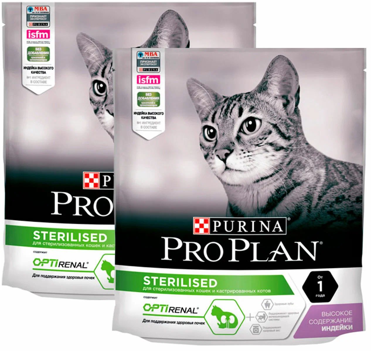 

Сухой корм для кошек Pro Plan Cat Optirenal Sterilised Turkey индейка, 2 шт по 0,4 кг, PRO PLAN CAT OPTIRENAL STERILISED TURKEY для взрослых кастрированных котов и стерилизованных кошек с индейкой (0,4 + 0,4 кг)