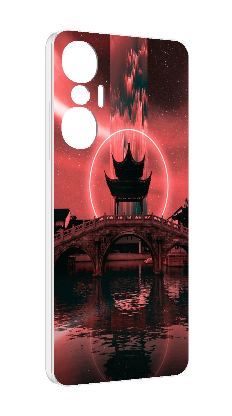 

Чехол MyPads японский мост красный фон для Infinix Hot 20S противоударный, Tocco