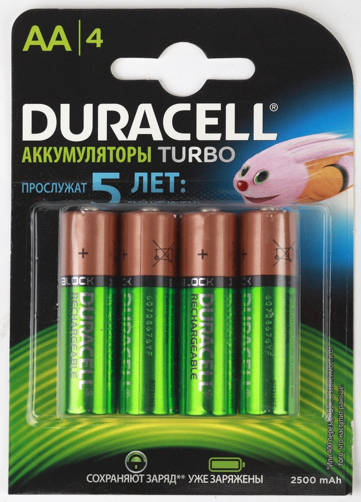 фото Duracell hr6-4bl 2400mah/2500mah предзаряженные (4/40/15000)