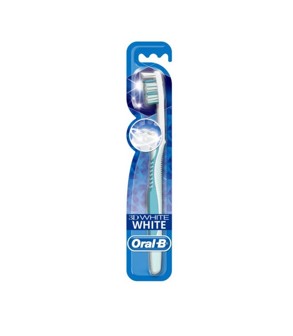 фото Oral-b зубная щетка 3d white whitening средней жесткости 1 шт. procter & gamble