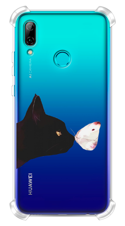 

Чехол Awog на Huawei P Smart 2019 "Черный кот и бабочка", Бежевый;черный, 67251-1