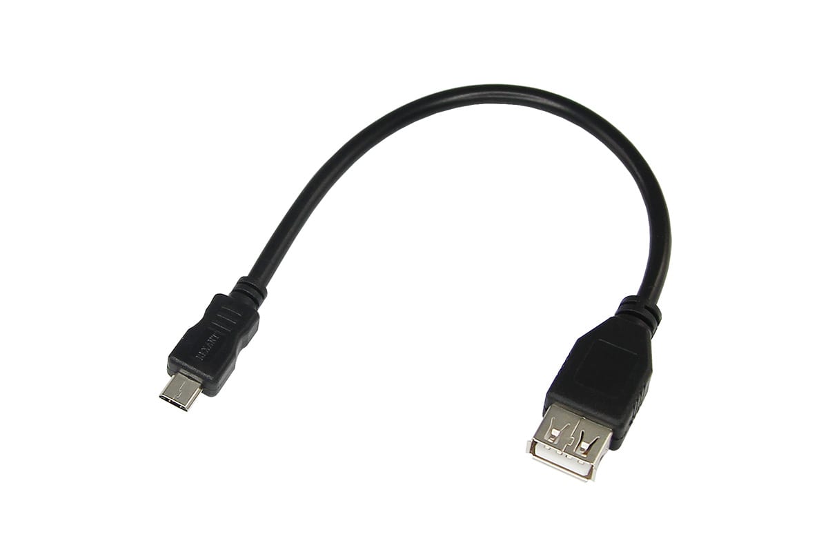 Шнур Rexant, штекер micro USB - гнездо USB-A, 0.2 м, черный (18-1161-2)