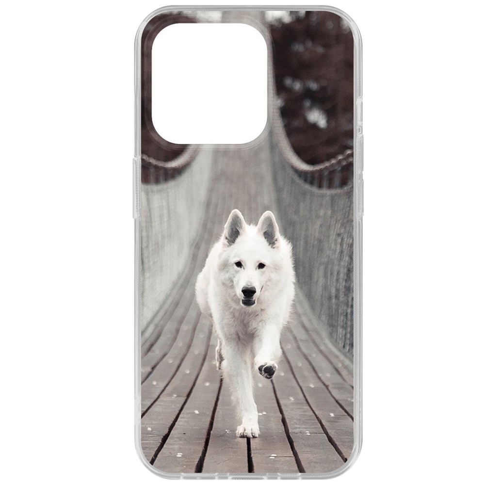 

Чехол-накладка Krutoff Clear Case Пес на мосту для iPhone 15 Pro, Прозрачный