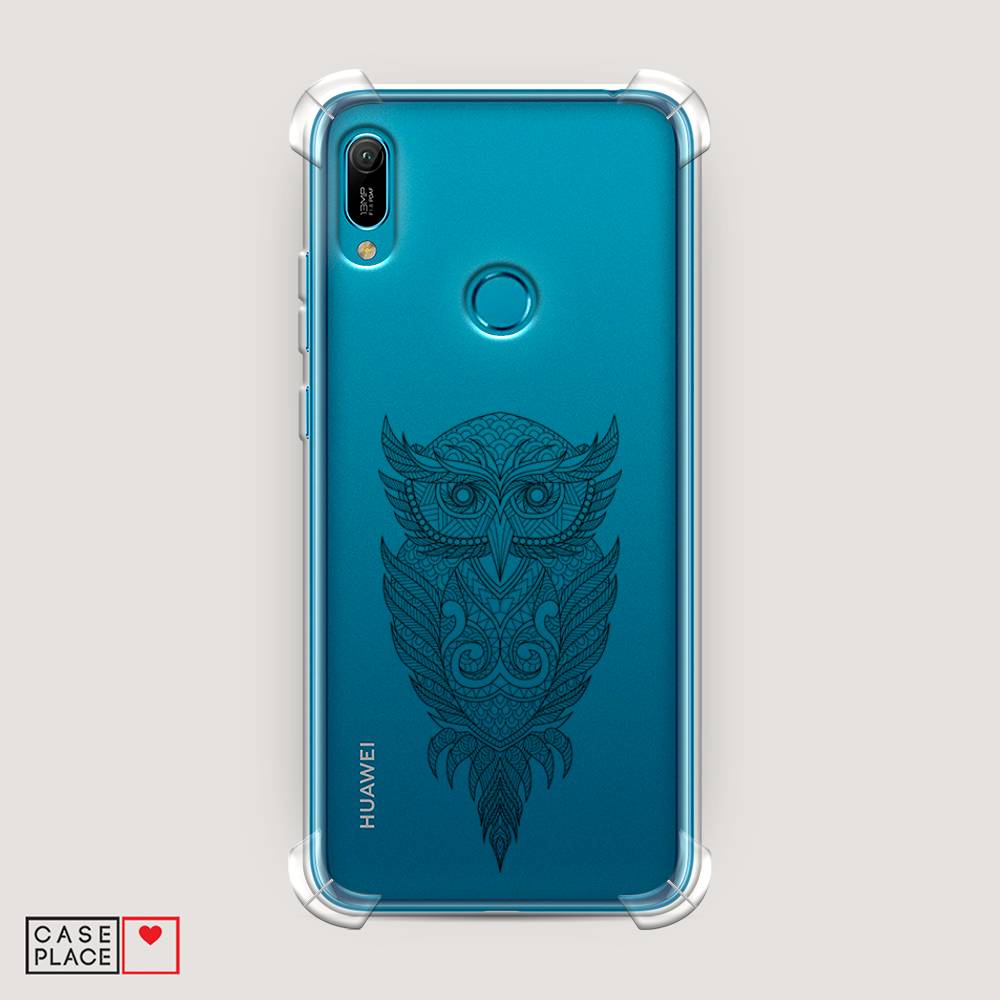 

Чехол Awog на Huawei Y6 2019 "Филин графика", Черный, 68651-1