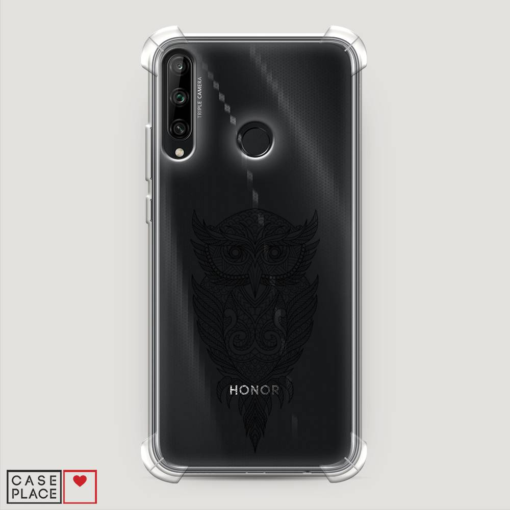 

Чехол Awog на Honor 9C "Филин графика", Черный, 612551-1