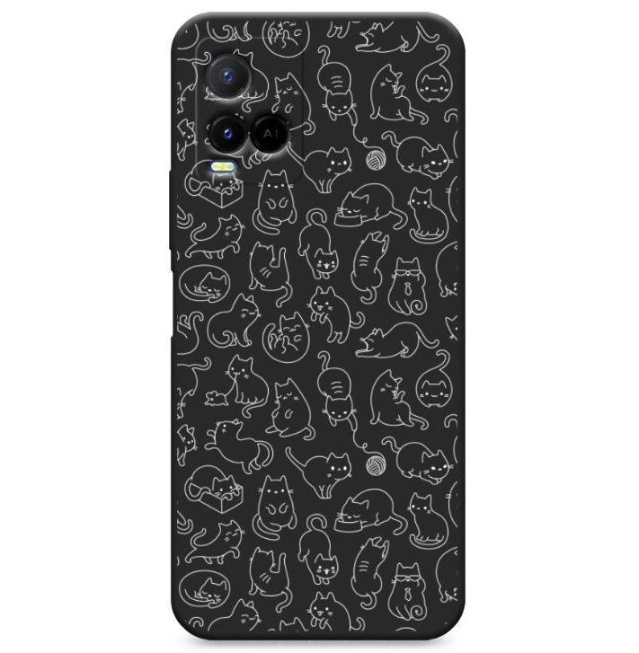 

Чехол Awog на Vivo Y33s/Y21 "Шкодливые котики", Черный