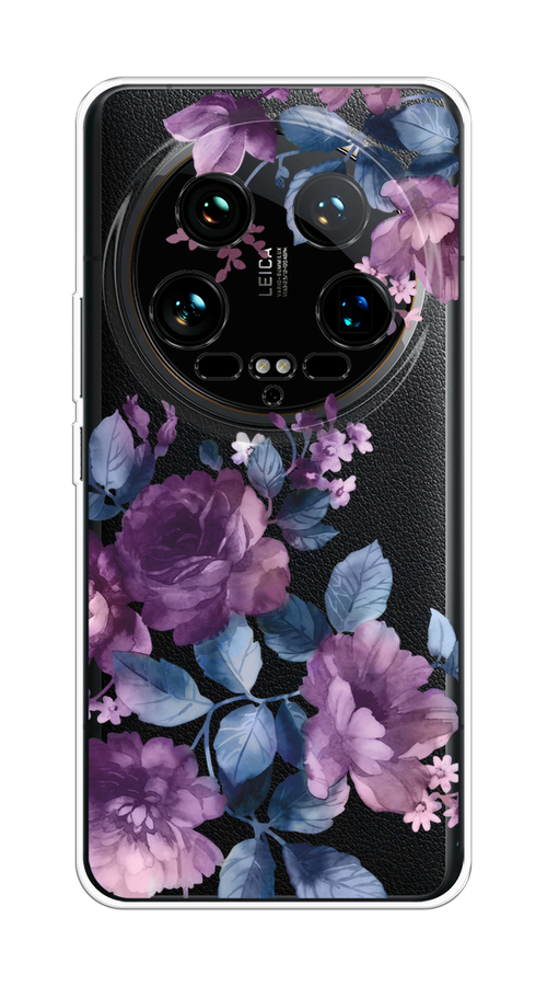 

Чехол на Xiaomi 14 Ultra "Purple Blossoms", Синий;фиолетовый, 321850-1