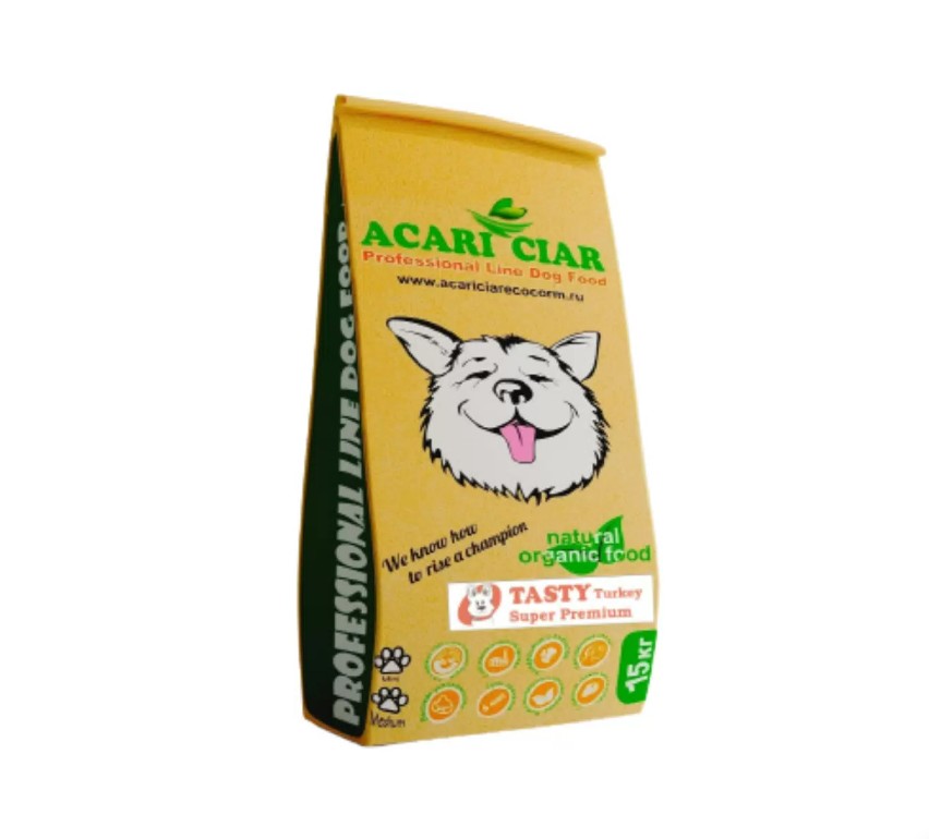 Сухой корм для собак ACARI CIAR TASTY, гигант гранула, индейка, 15 кг