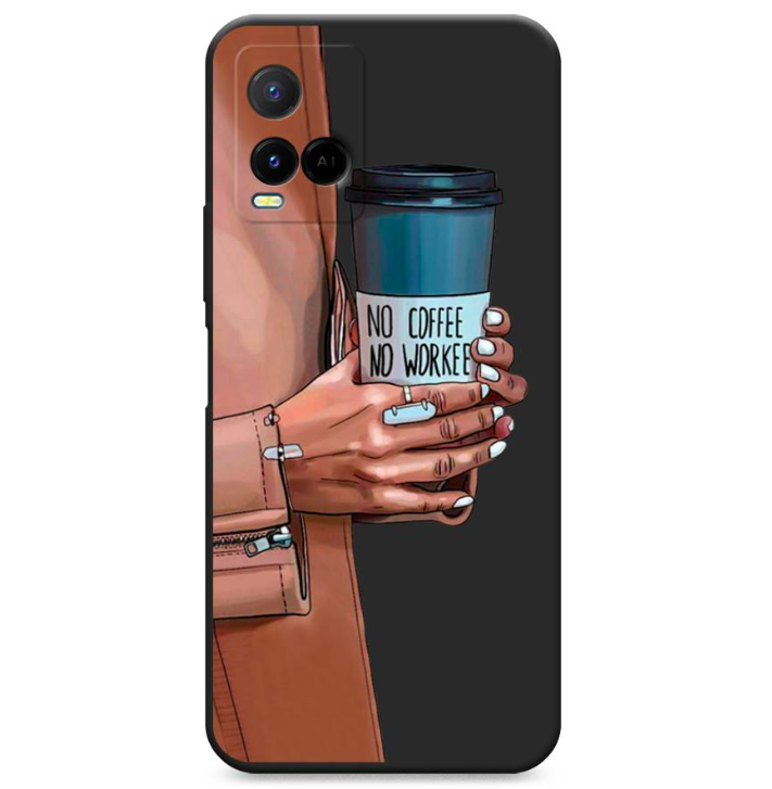 

Чехол Awog на Vivo Y33s/Y21 "No coffee", Черный