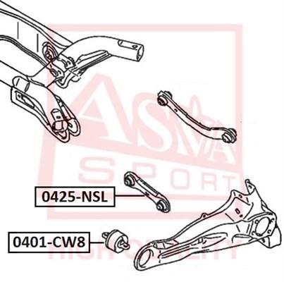 

ASVA Сайлентблок рычага подвески 0401CW8, 0401CW8