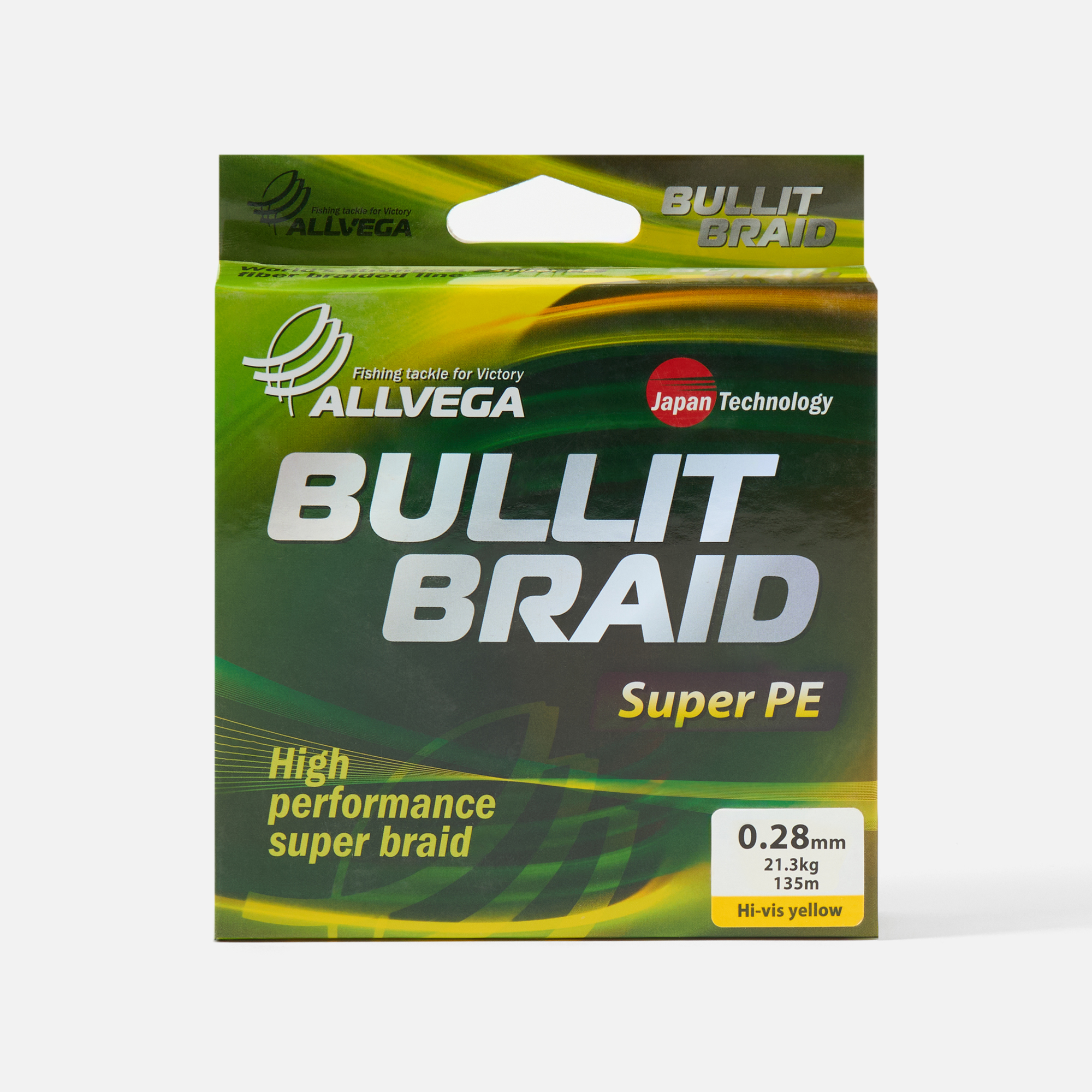 Леска плетеная Allvega Bullit Braid 0,28 мм, 135 м, 21,3 кг, green