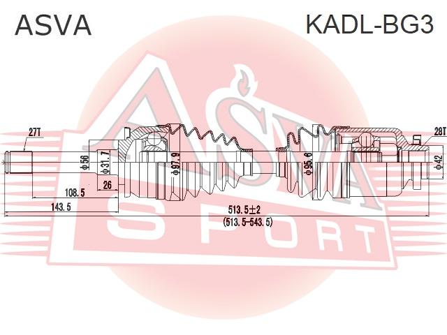 

ASVA Вал приводной KADLBG3, KADLBG3