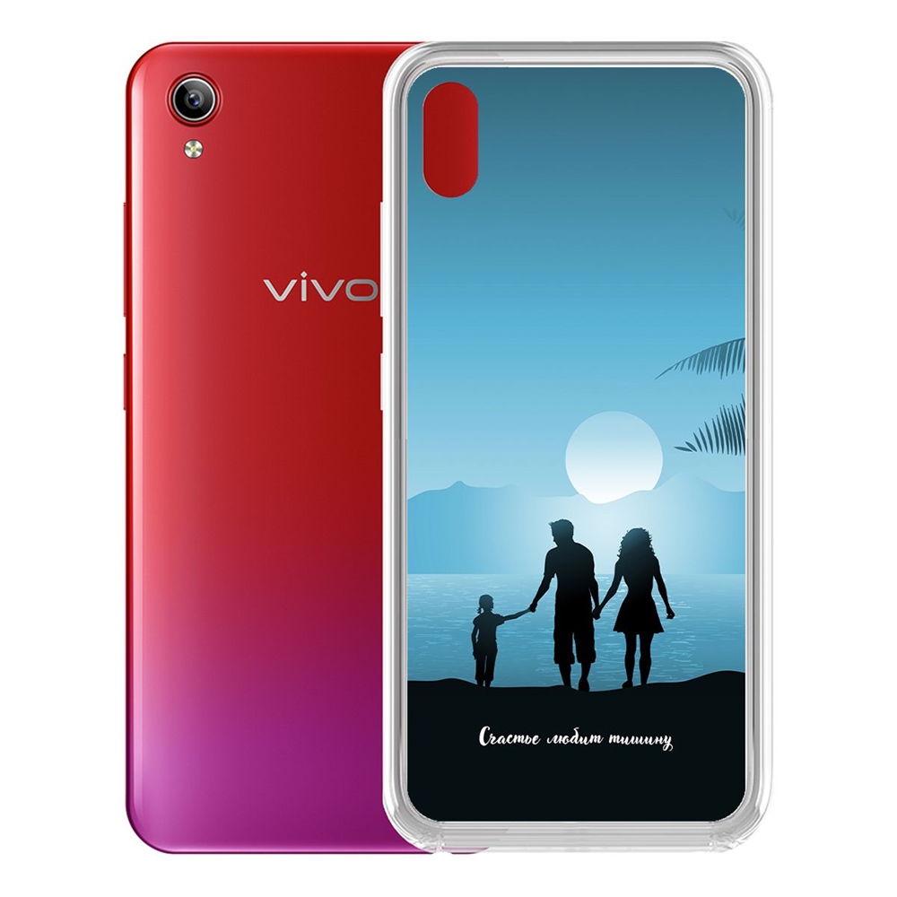 

Чехол-накладка Krutoff Clear Case Счастье любит тишину для Vivo Y91C, Прозрачный
