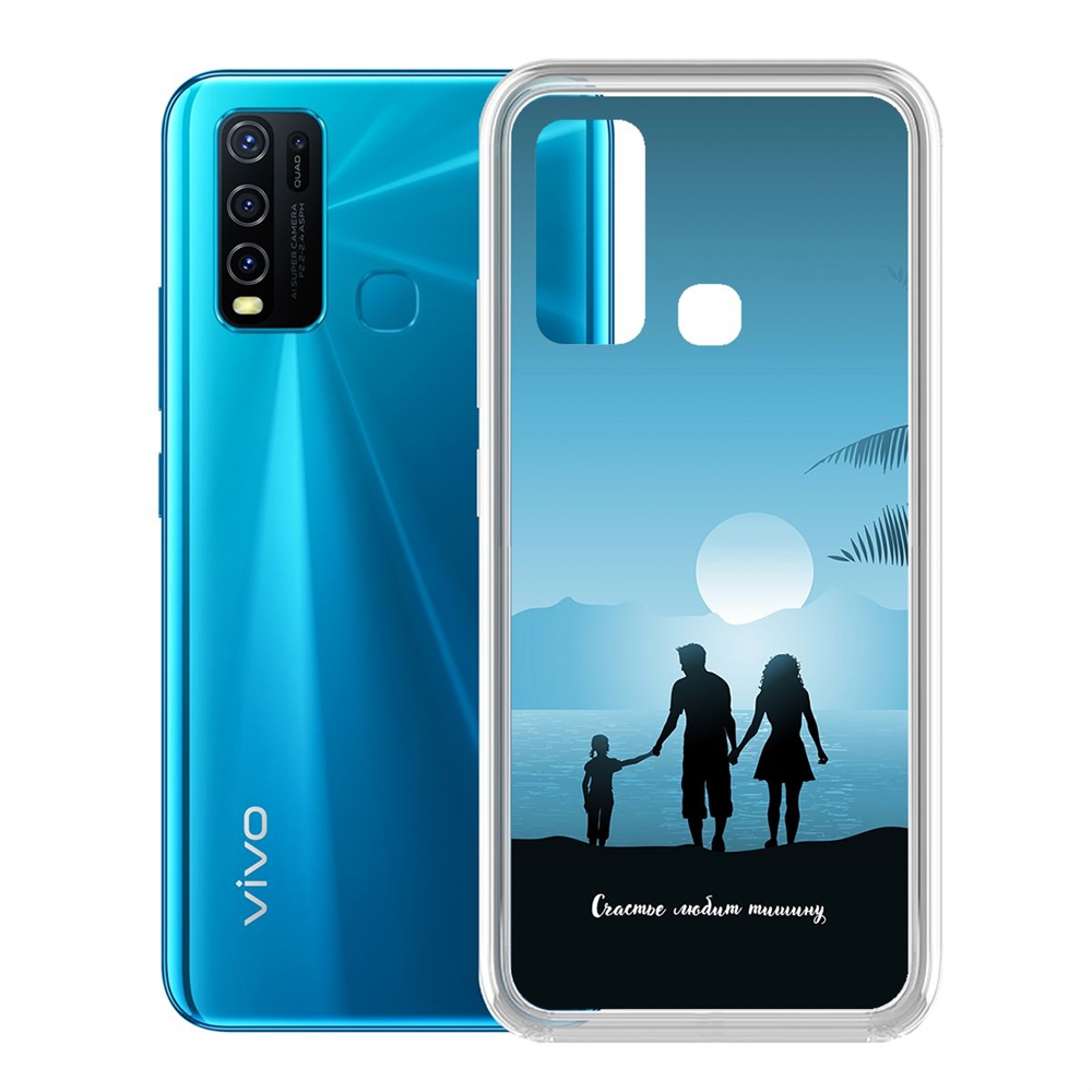 

Чехол-накладка Krutoff Clear Case Счастье любит тишину для Vivo Y30