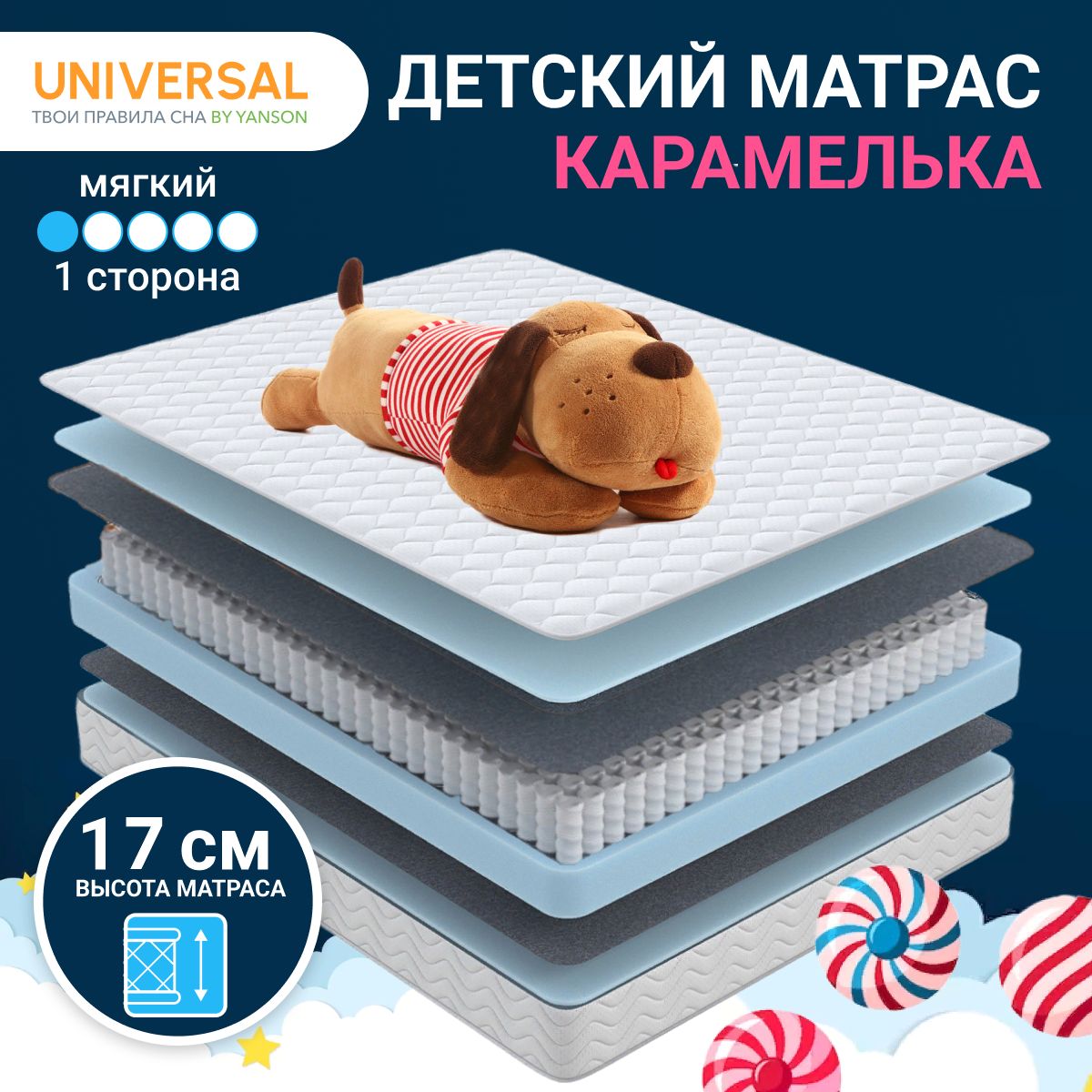 

Матрас YANSON Карамелька 80-160, Детский Карамелька