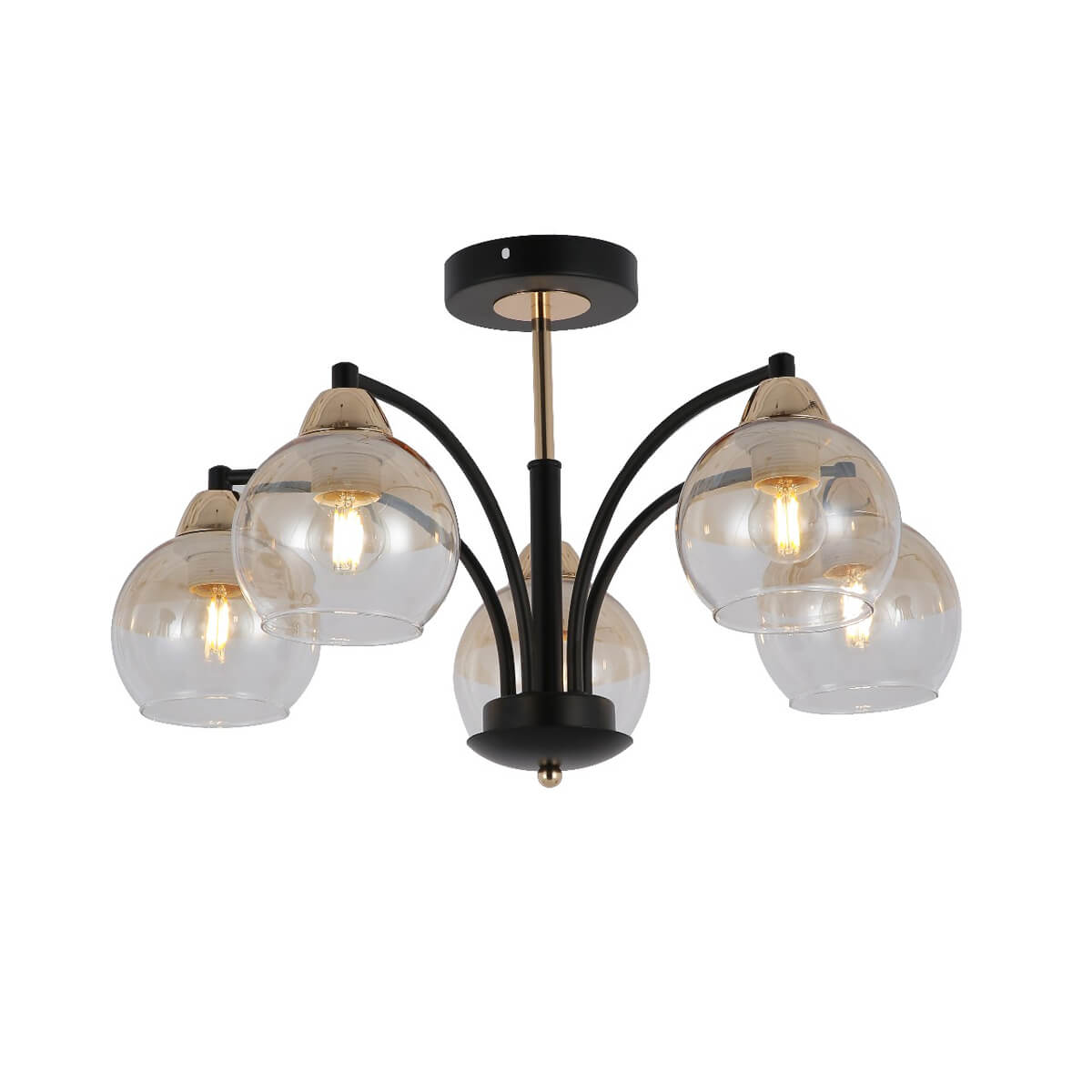 

Люстра HIPER Brum H178-5 5 плафонов E27 60 Вт Черный, Brum H178-5