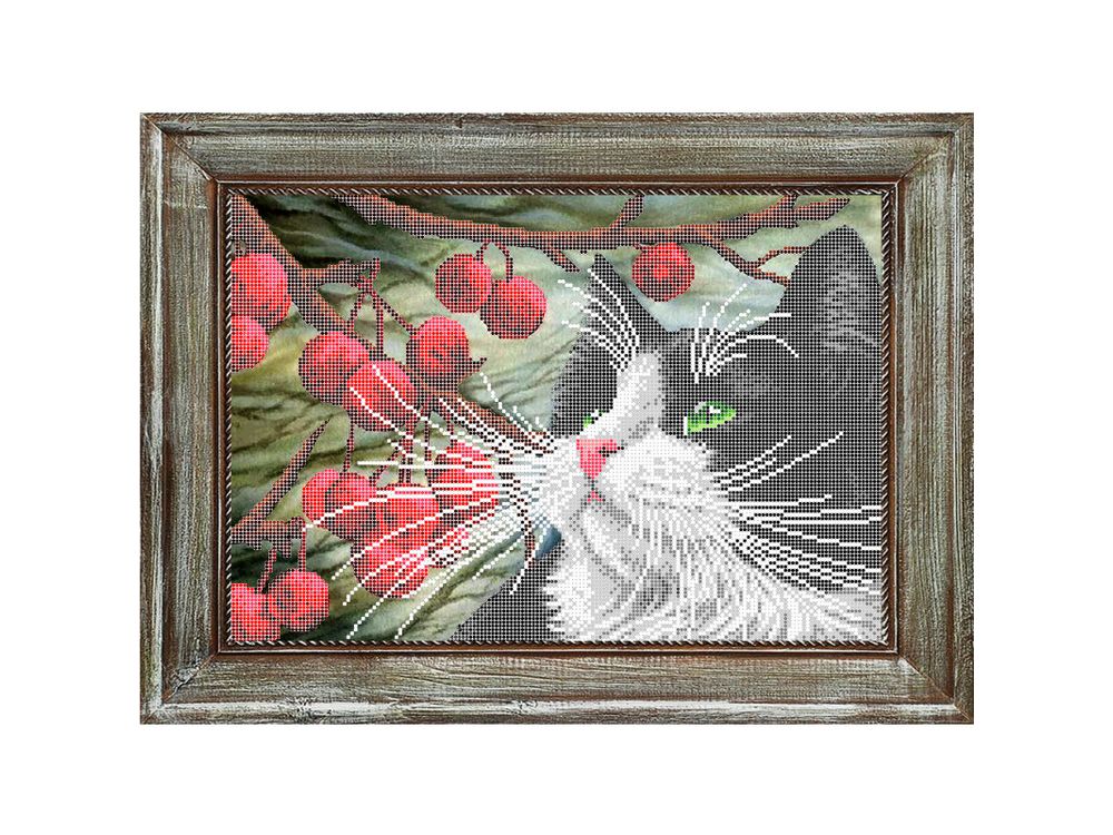 

Рисунок на ткани «Кот и ранетки»