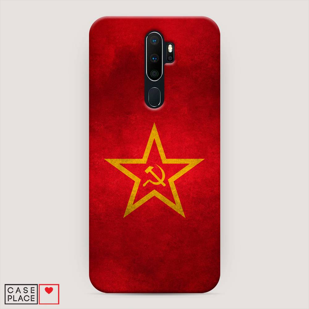 фото Пластиковый чехол "красное знамя" на oppo a5 (2020) awog