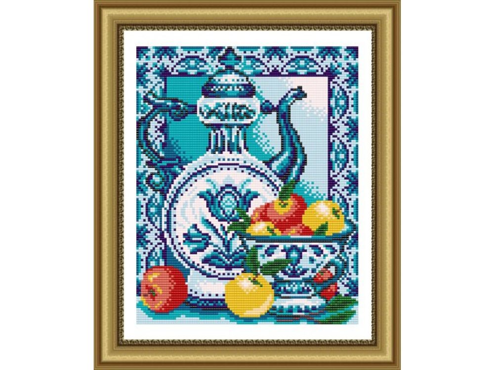 

Рисунок на ткани «Гжель. Яблоки»