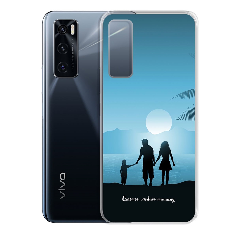 

Чехол-накладка Krutoff Clear Case Счастье любит тишину для Vivo V20 SE