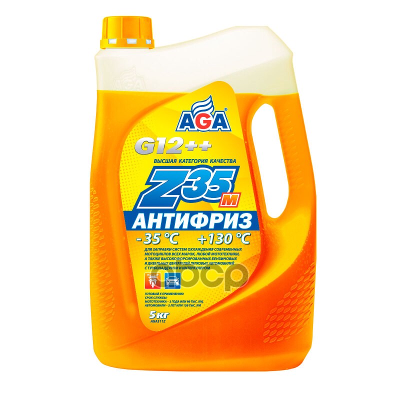 

Антифриз AGA AGA311Z оранжевый, -35/+130, готовый, 5 кг