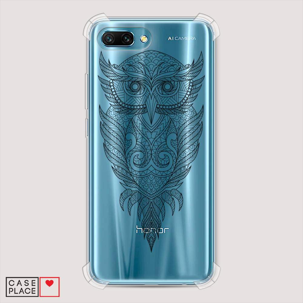 

Чехол Awog на Honor 10 "Филин графика", Черный, 65351-1