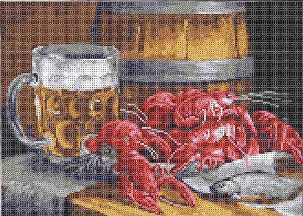 

Рисунок на ткани «Пиво с раками»