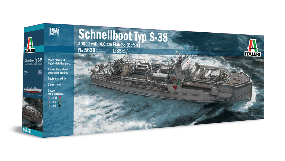 

Сборная модель Italeri 1/35 Катер SCHNELLBOOT TYP S-38 5620