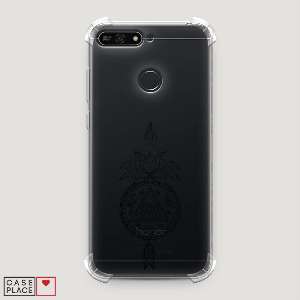 

Чехол Awog на Honor 7A Pro "Талисман арт черный", Серый, 65451-1