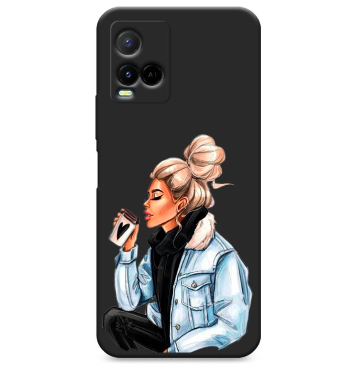 

Чехол Awog на Vivo Y33s/Y21 "Cute girl", Черный