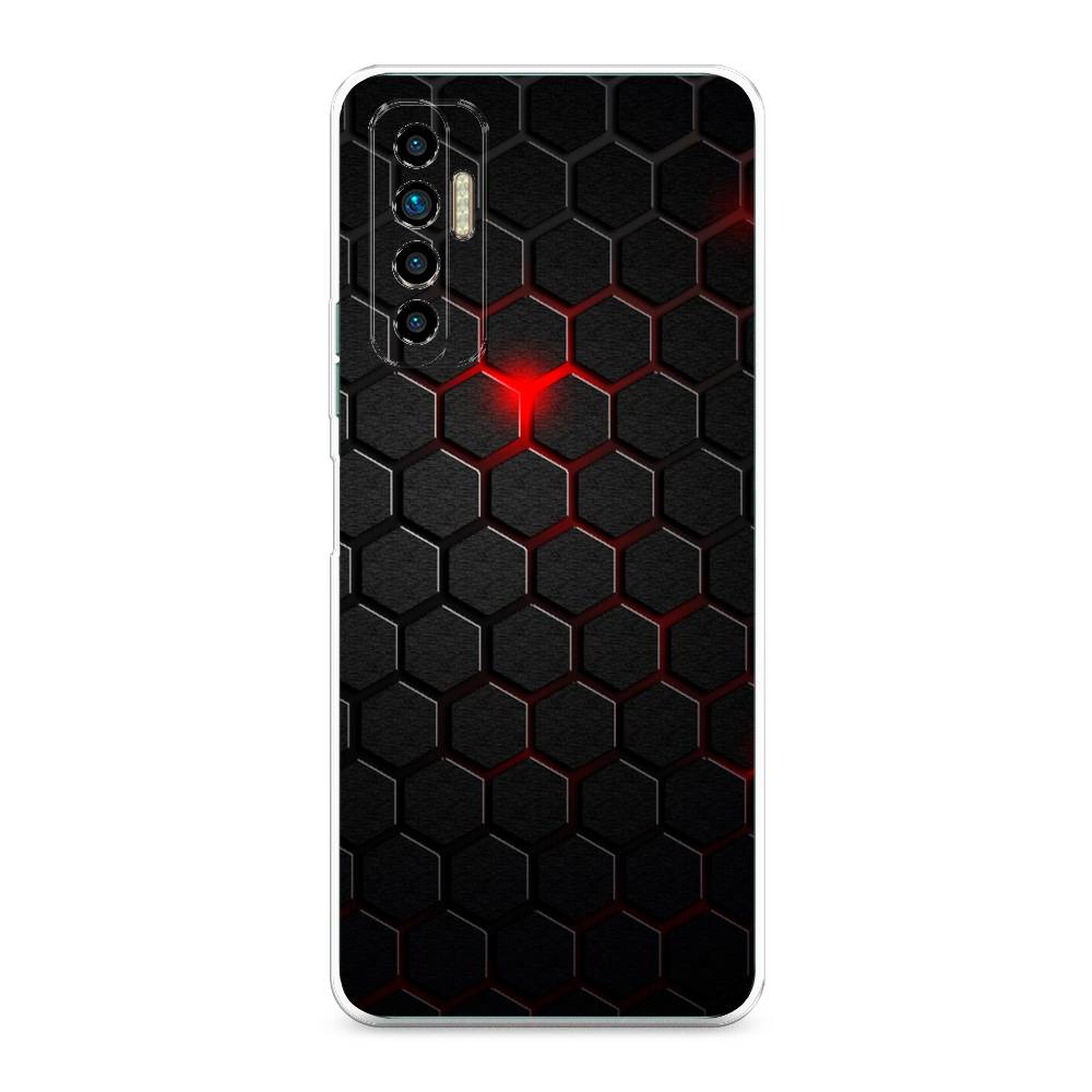 фото Чехол awog "фон соты красные" для tecno camon 17p
