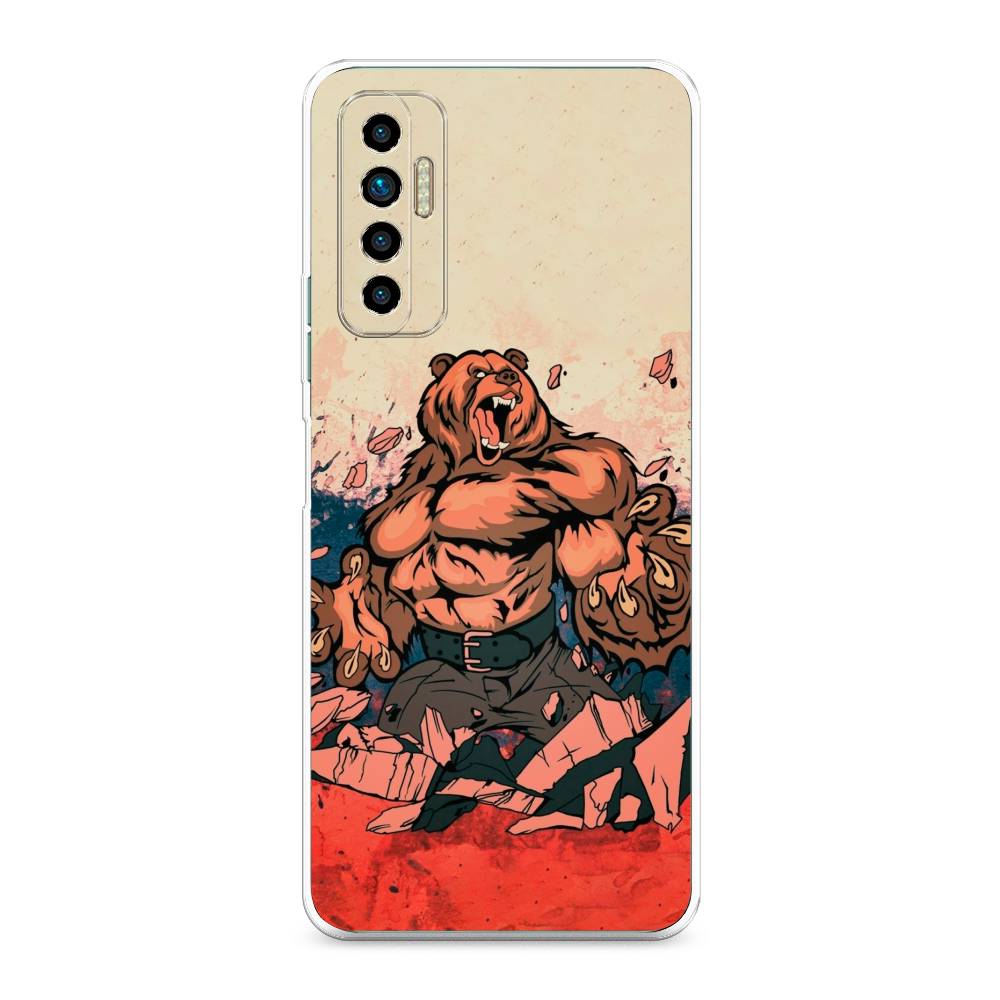 

Чехол Awog на Tecno Camon 17P "Медведь с флагом РФ", Разноцветный, 300150-2