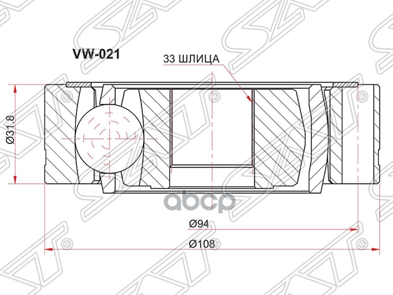 

Шрус Внутренний Volkswagen Transporter Т4 90-94 Sat арт. VW-021