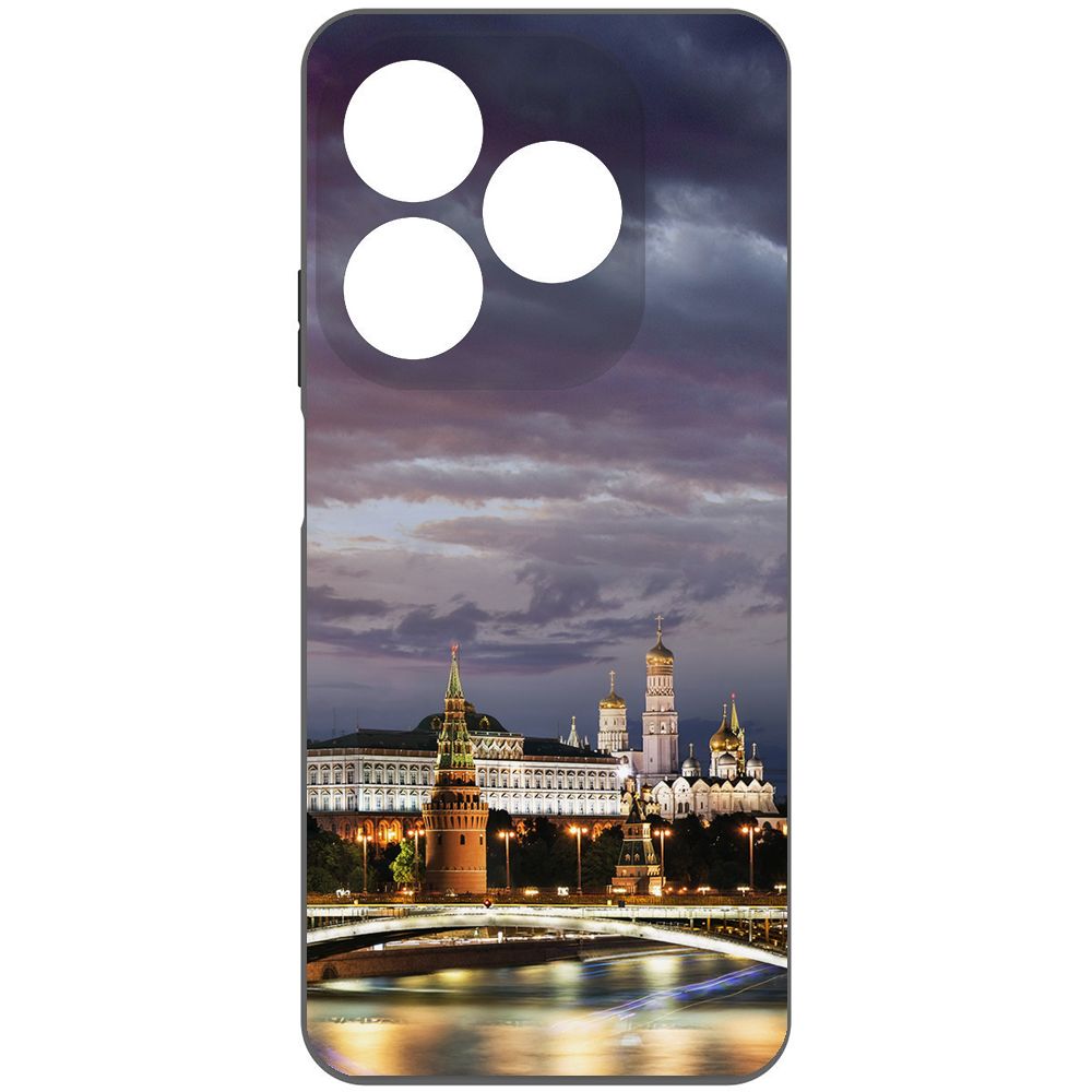

Чехол-накладка Krutoff Soft Case Россия, Московский Кремль для TECNO Spark 20 черный