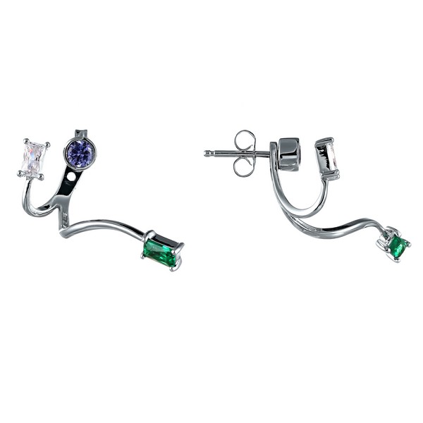 

Серьги джекеты из серебра Element47 ME12727B_SR_001_WG, фианит, ME12727B_SR_001_WG
