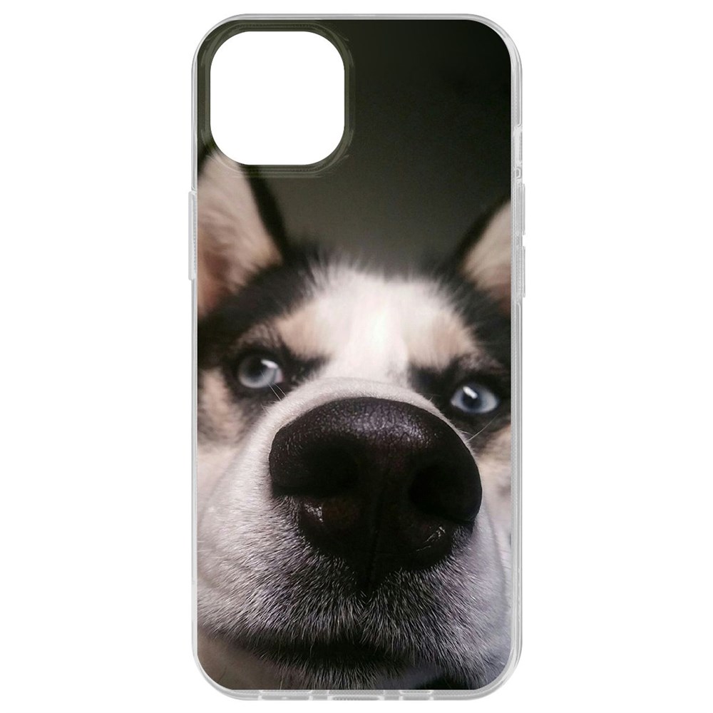 

Чехол-накладка Krutoff Clear Case Нос для iPhone 15 Plus, Прозрачный