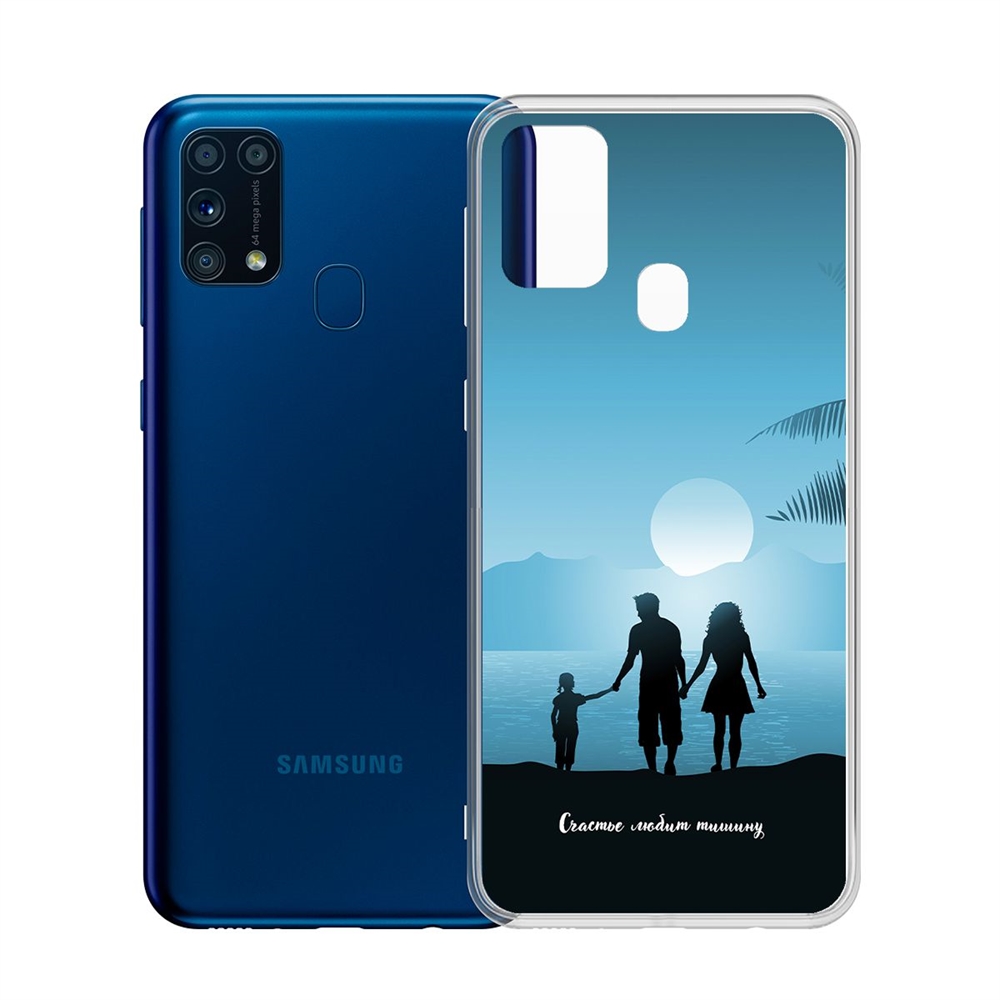 фото Чехол-накладка krutoff clear case счастье любит тишину для samsung galaxy m31 (m315)