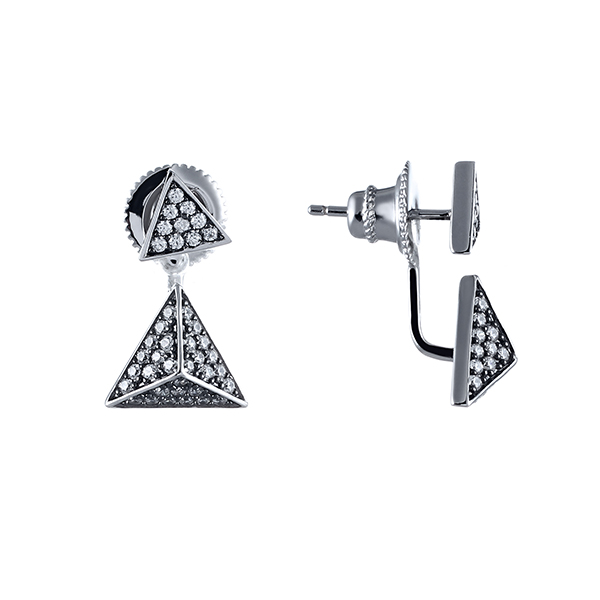 

Серьги джекеты из серебра Element47 MS0212_SR_001_WG, фианит, MS0212_SR_001_WG