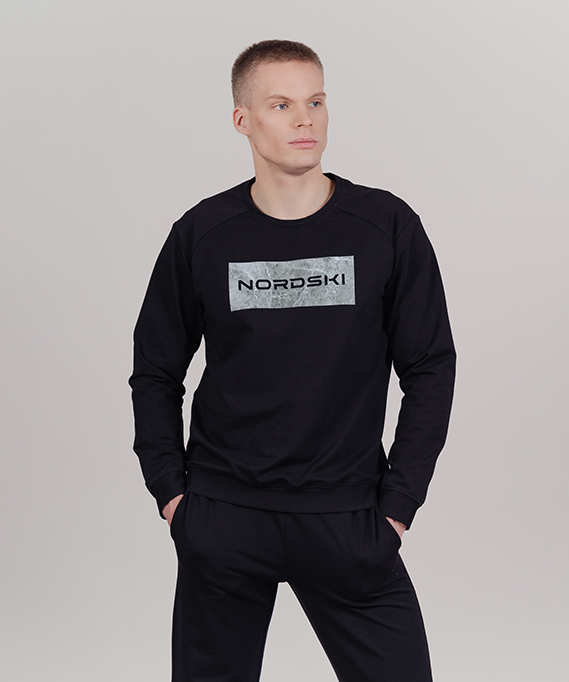 Свитшот мужской NordSki Simple Logo черный 2XL