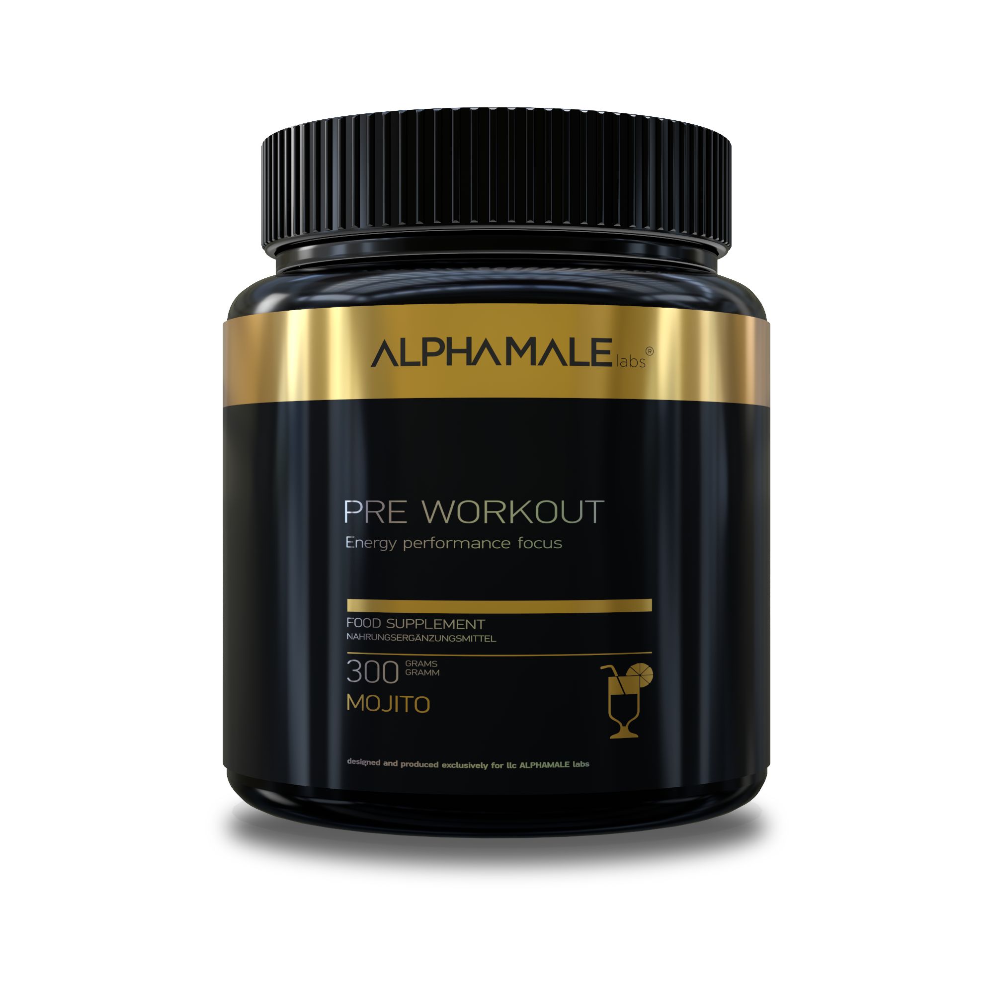 Предтренировочный комплекс ALPHAMALE labs PRE WORKOUT 300 гр, 30 порций, мохито