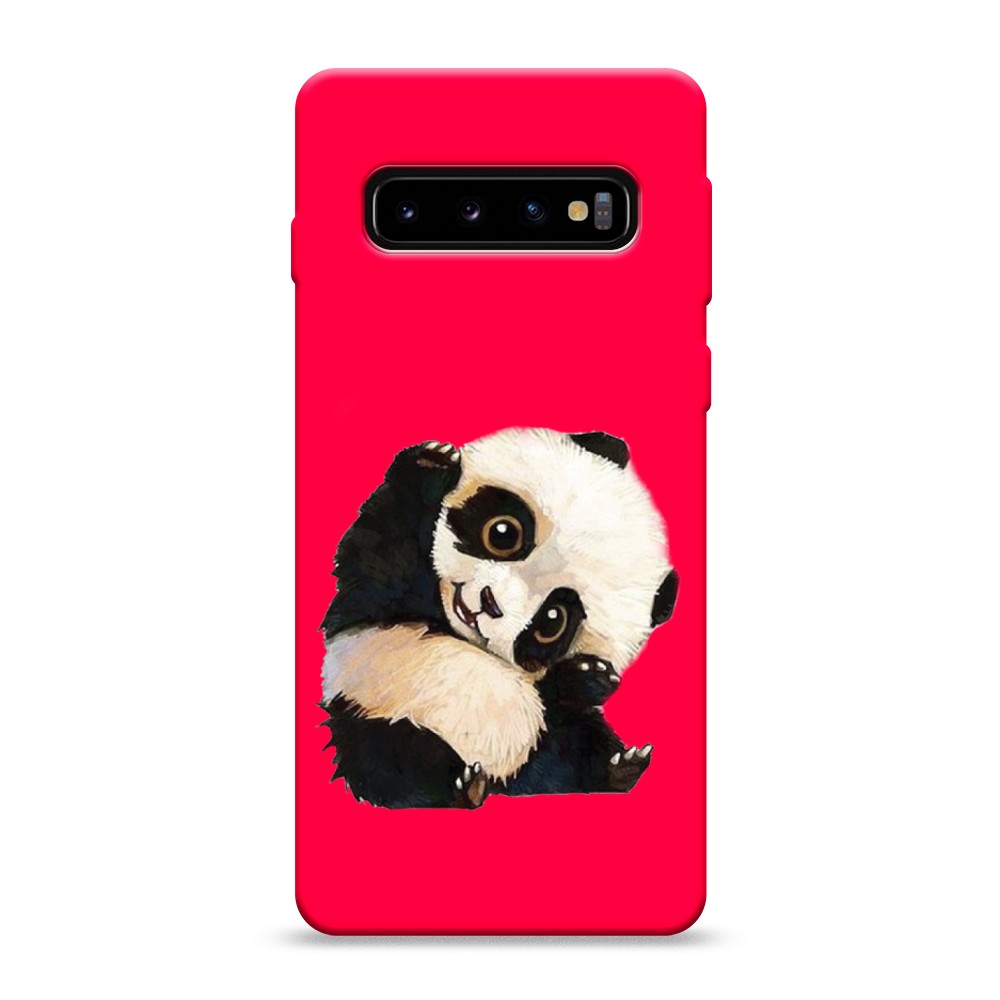 

Матовый силиконовый чехол "Большеглазая панда" на Samsung Galaxy S10, Большеглазая панда